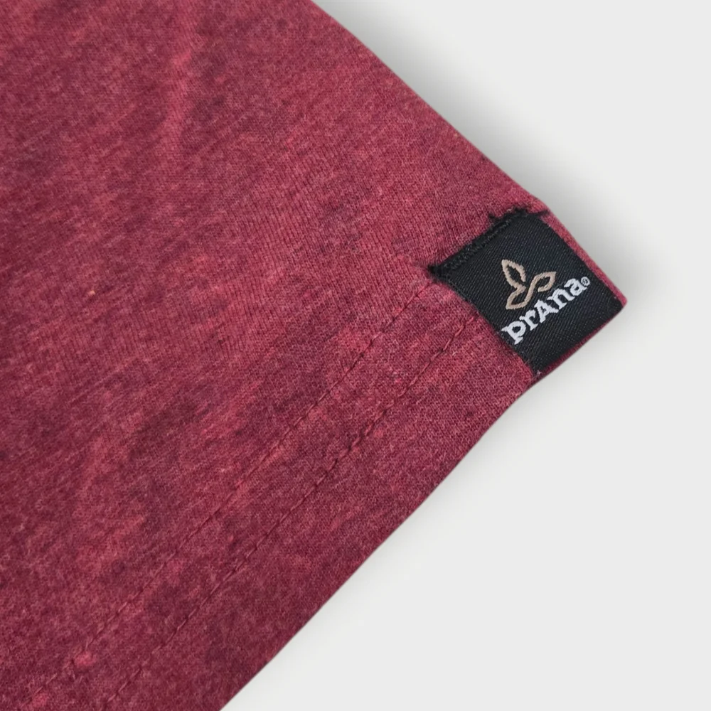 Prana Later Alligator Gator Burgundy RED Mens Size Large Soft Tee Organic Cotton - Picture 7 of 9